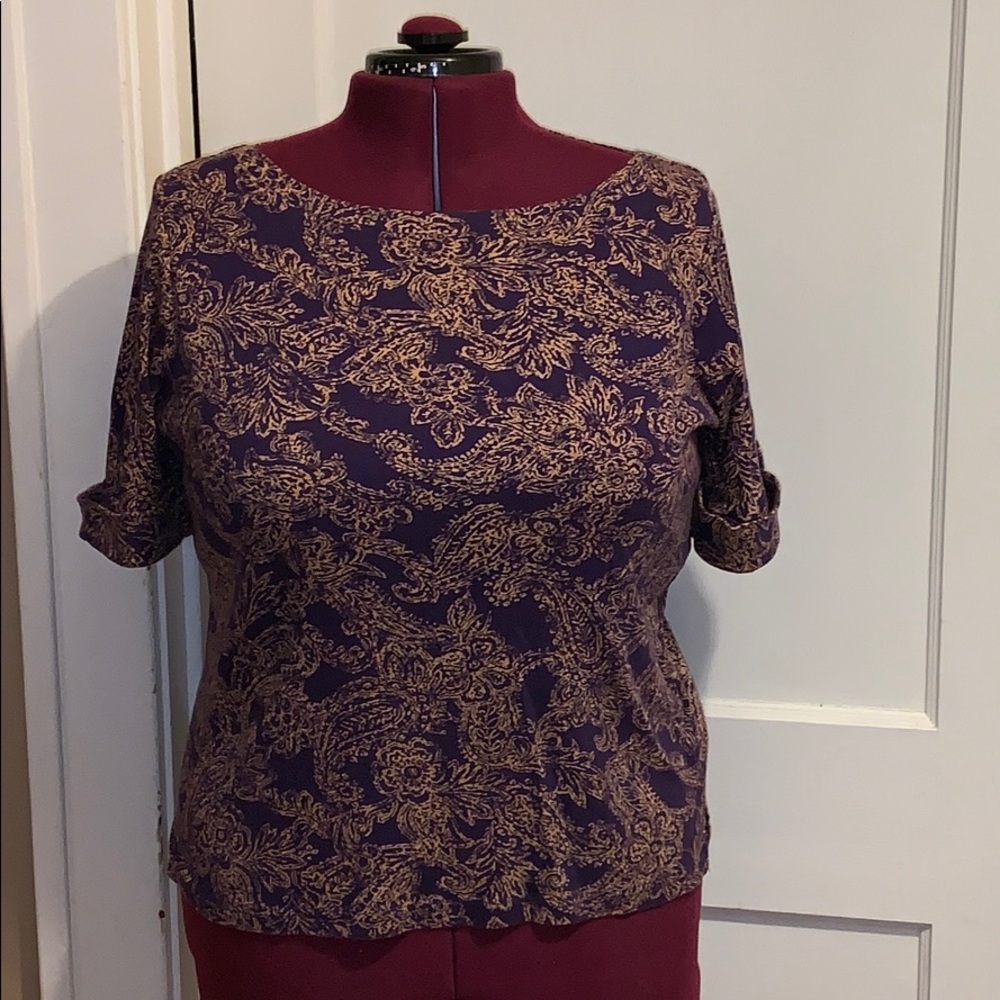 Purple Cotton knit blouse